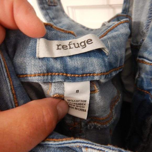 Refuge Overalls Size 8 Distressed Denim - Picture 4 of 7